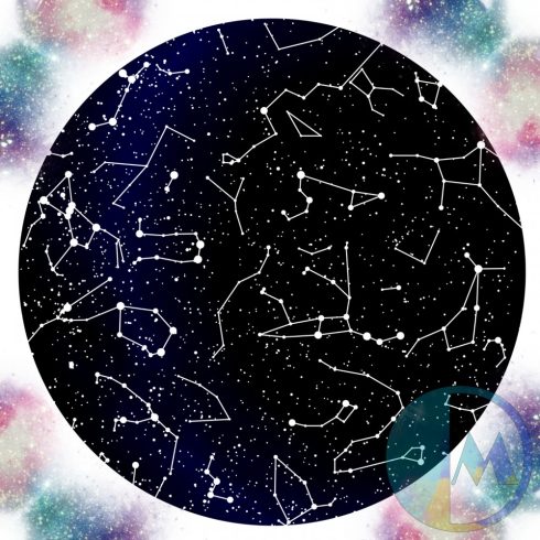 Vízszintes elrendezésű mérföldköves, családi csillagtérkép poszter