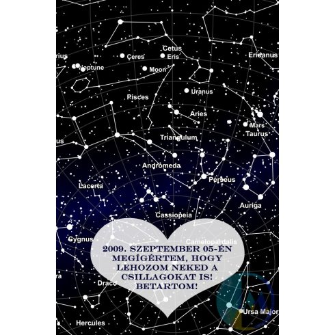 Csillagos égbolt poszter személyes üzenettel, tökéletes nászajándék