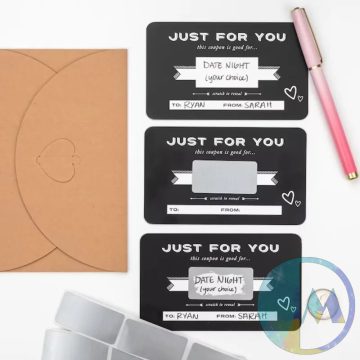   Kaparós kupon, a tökéletes DIY ajándék, "Just for you" felirattal