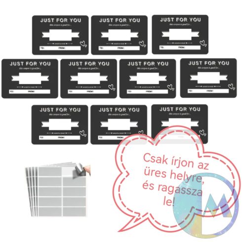 Kaparós kupon, a tökéletes DIY ajándék, "Just for you" felirattal