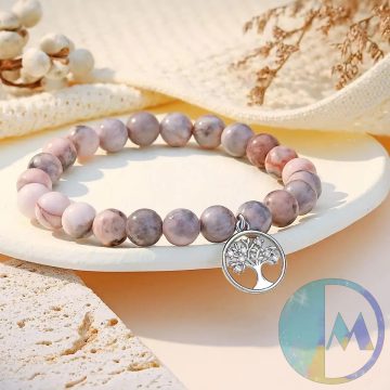   Ásvány karkötő anyukáknak az Élet Fája szimbólumával