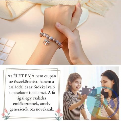 Ásvány karkötő anyukáknak az Élet Fája szimbólumával