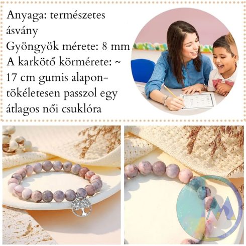 Ásvány karkötő anyukáknak az Élet Fája szimbólumával