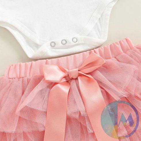 Hosszú ujjú 3 részes szülinapi szett csipke válldíszítéssel