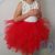 Tépett fazonú 6 rétegű kislány piros tütü, tüll szoknya