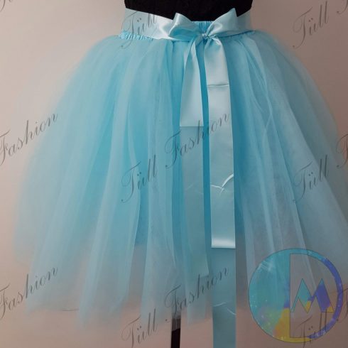 Tulipán formájú felnőtt, 7 rétegű égszínkék színű tütü