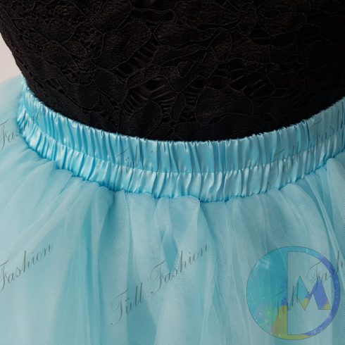 Tulipán formájú felnőtt, 7 rétegű égszínkék színű tütü