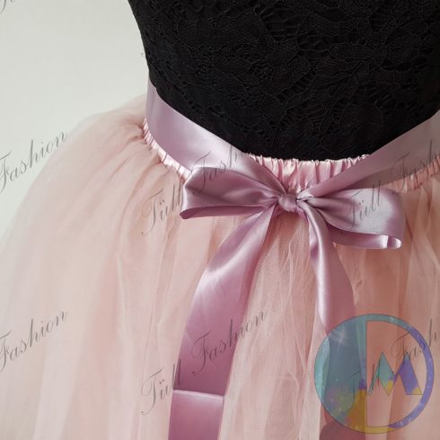 Tulipán formájú felnőtt, 7 rétegű sötétebb rózsaszín tütü, tüll szoknya